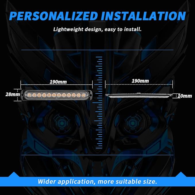 7 Inch LED Warning Safety Flashing Beacon Lights Kit, 4Pcs 12 LEDs Strobe Light Flashing Warning for All 12V-24V Vehicle off-road Truck SUV ATV Forklift Tractor Fire Engine (White+Amber)