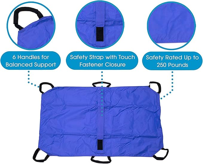 Transport Stretcher for Dogs, Pet Folding Stretcher Emergency Animal Carrier with Safety Strap Max 132 Pound Weight Animal Stretcher for Dogs (Blue)