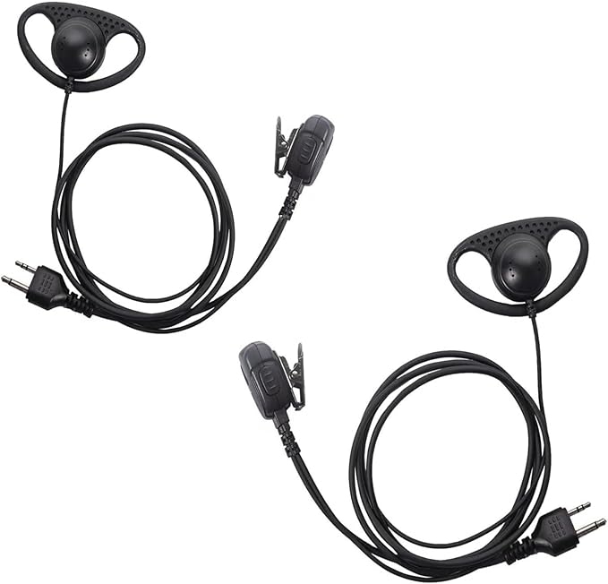 2 Pack Walkie Talkie Earpiece Compatible with Midland GXT1000VP4 LXT600VP3 GXT1050VP4 GXT1000XB with Mic PTT Security D Shape Headsets
