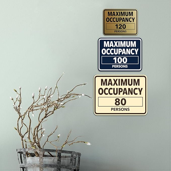 Signs ByLITA Classic Framed Custom Maximum Occupancy Personalizable Sign| Includes Foam Tape for Easy Installation | Commercial and Office Signs | Customized Text