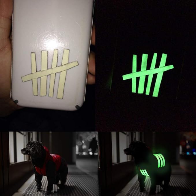 32.8 ft x 1 inch Glow in The Dark Tape - Luminescent Emergency Roll/Luminous Photoluminescent Safety Egress Markers Stairs, Walls, Steps, exit Sign.