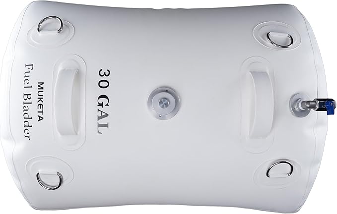 Marine Fuel Bladder for Boat Gas Diesel Fuel Emergency Tanks Auxiliary Fuel Bladder Kit for Extended Range Fishing, Yachting, Sailing, Ferrying, Cruising Trips(White, 30 Gallons)