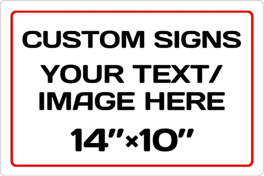 Personalized Aluminum Weatherproof Metal Signs - Custom Text & Picture, Multiple Sizes, Hazard, Garden, Custom Door & Business Signs