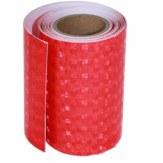 Red Reflective Tape Outdoor Waterproof 4 inch Wide for Trailer, High Visibility Safety Warning Adhesive Stickers Strips (10 feet)