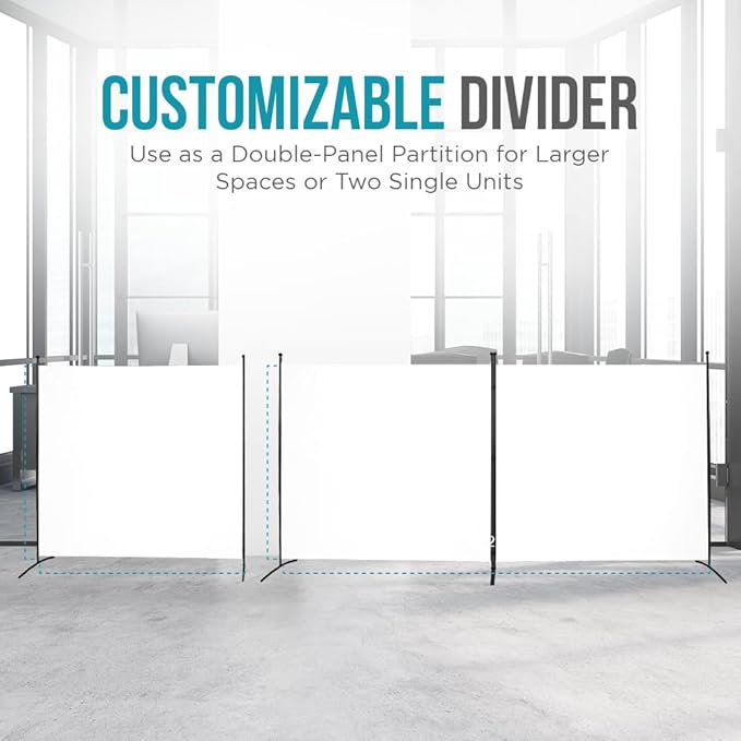 Steel-AID Triple-Panel Privacy Room Divider – Folding Partition Privacy Screen for Office, Classroom, Dorm Room, Kids Room, Studio, Conference - 216" x 72" - Easy to Assemble, Freestanding & Foldable
