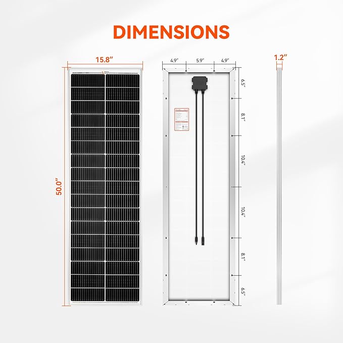 RICH SOLAR MEGA 100 Slim 2 Pack of 100 Watt Monocrystalline Solar Panel for RV, Trailer, Motorhome