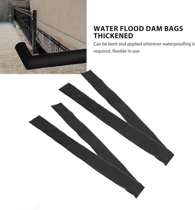 Flood Barriers, Water Absorbent Expansion Bags, Reusable Nonwoven Dam Bags for Garage, Basement and Weather Protection, 16x300cm, 2 Pack.