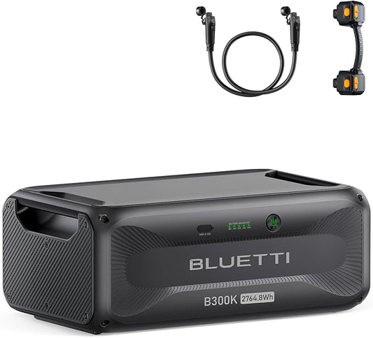 BLUETTI B300K with P090D-P150D, 2764.8Wh LiFePO4 Battery Pack for Portable Power Station Apex 300/AC500, Extra Battery for Home, Emergency, Road Trip