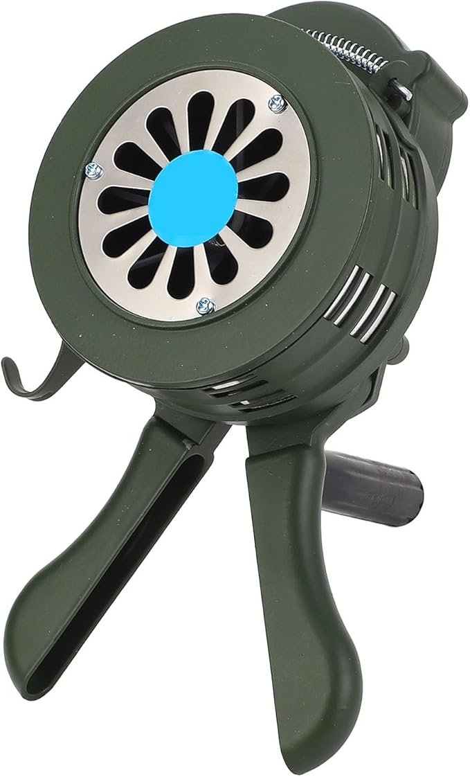 WALFRONT Manual Operated Hand Crank Siren Horn, Aluminum Alloy, 110dB Loud Alarm, Portable for Factories, Homes, Schools, Oil Depots