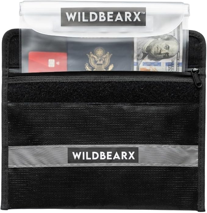 Fireproof and Waterproof Document Bag – 11" x 7.5" Fire Resistant Safe Storage Document Bags with Zipper Cash, Money, Passport, Files & Valuables – Home & Office Safety Bag