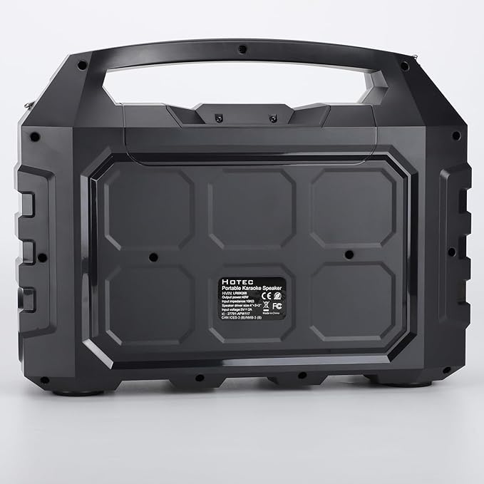 Hotec Wireless Bluetooth Portable PA Speaker System, Powerful Bluetooth Karaoke Machine with Dual Wireless Microphones for Karaoke, Wedding, Party, Teaching, Lecture, Church, Outdoor Indoor Activities