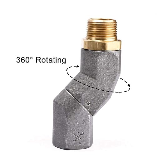 3/4 Inch NPT Fuel Hose Swivel 360 Rotating Connector for Fuel Nozzle Multi Plane Fuel Plane Swivel