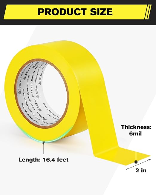 Avery Dennison Floor Marking Tape, 2 Inch x 108 Ft Yellow Caution Tape, 3 Rolls Heavy Duty Safety Tape for Indoor & Outdoor, High Adhesion & Durable | Warehouse, Factory, Parking, Retail