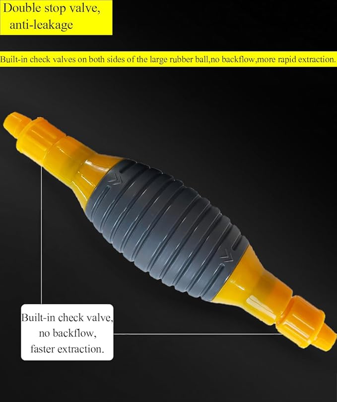 Gas Siphon Pump for Gasoline, with 4.9ft Siphon Hose, Hand Syphon Pump, Transfer Pump for Water, Oil, Diesel, Fish Tank, Aquarium