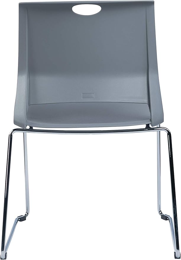 Sidanli Gray Stackable Chairs, Modern Waiting Room Chairs (Set of 4)