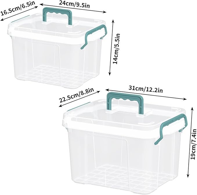 2-Pack Clear Plastic Medicine Storage Organizer & First Aid Box – Multi-Layer Medicine Storage Box, Durable Medicine Organizer, Clear Medicine Storage Box for Home, Office & Travel
