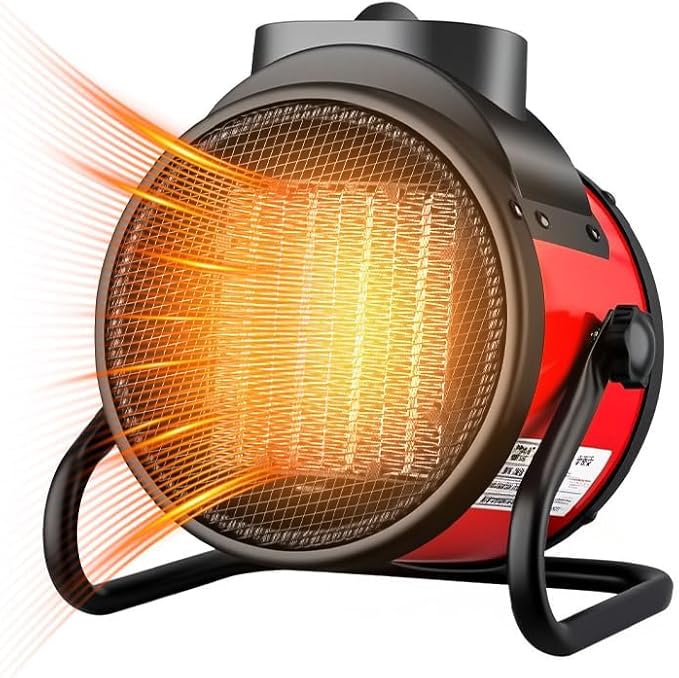 Saker 3000W Portable Ceramic Heater with Adjustable Thermostat, PTC Fast Heating Technology, 90° Oscillation & Safety Protection for Home Office Workshop
