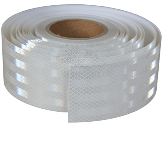 Non Fading White Reflective Tape Outdoor Waterproof 3 inch Wide, High Visibility Warning Industrial Marking Tape,Safety Stickers (168 feet)