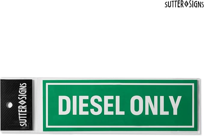 Sutter Signs 3pc Diesel Only Stickers for Fuel Tank | Weatherproof Adhesive Decals for Trucks, Tractors, Fuel Cans, Gas Caps