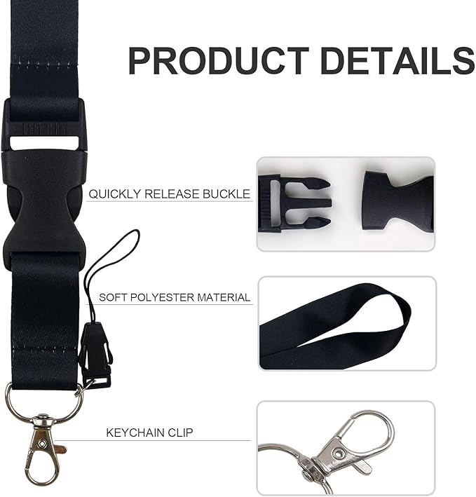 Black Badges Holder with Lanyard, Cruise Ship Card Holders and Lanyards, Retractable and Breakaway Lanyards with Name Tag Clip, Adjustable Lanyard for Men Teacher Women
