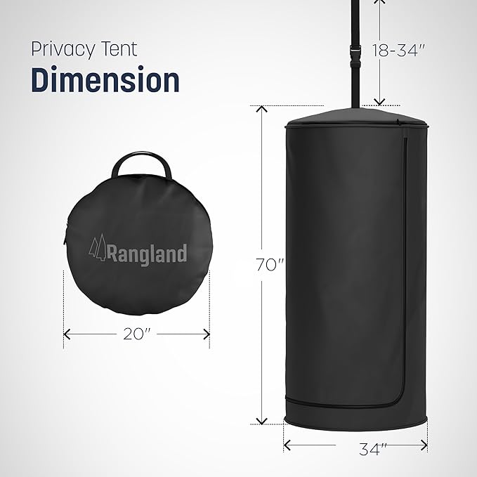 Portable Changing Room Tent - Instant Pop Up Privacy Pod with Suction Cup for SUV Liftgate, for Camping, Shower, Beach and Toilet Stall (Carrying Bag Included) (Black)
