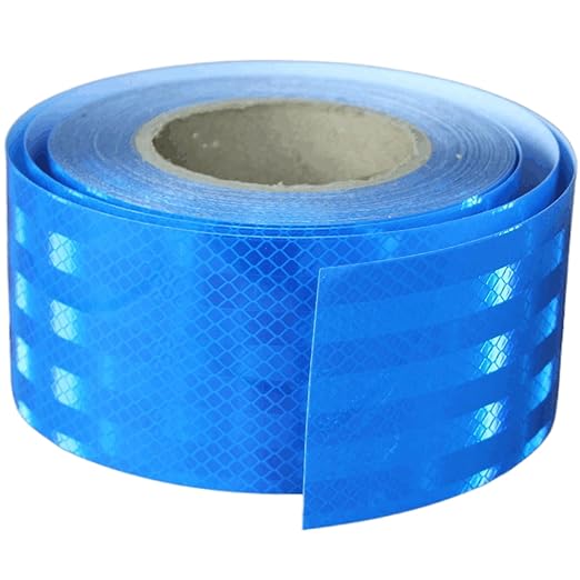 Non Fading Reflective Tape Blue 3 inch, Outdoor Waterproof High Visibility Warning Industrial Marking Tape, Safety Stickers (68 feet)