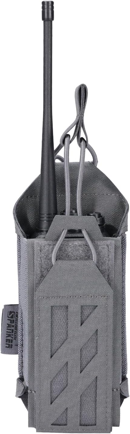 EXCELLENT ELITE SPANKER Tactical Universal Radio Holster Holder Molle Radio Pouch Adjustable for Duty Belt,Vest for Two Ways Walkie Talkie