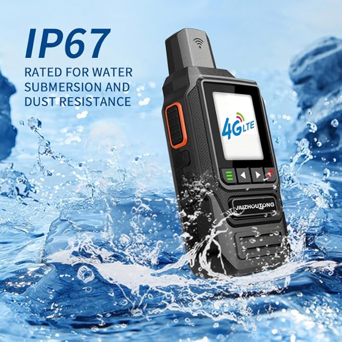 Global Lifetime Free 4G Walkie-Talkie Long Distance Handheld Unlimited Range Two-Way Radio and 4000mAh Type-C Battery with SIM Card (2 Pack)