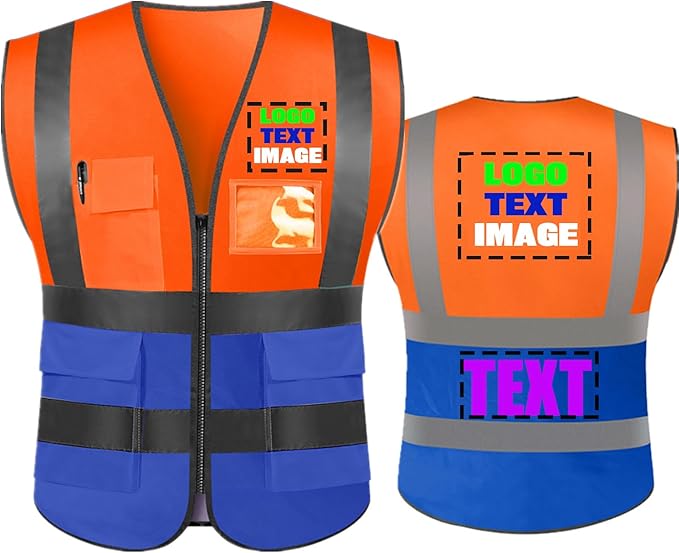 Personalized High Visibility Reflective Safety Vest Custom Your Text Protective Workwear Outdoor Work Vest