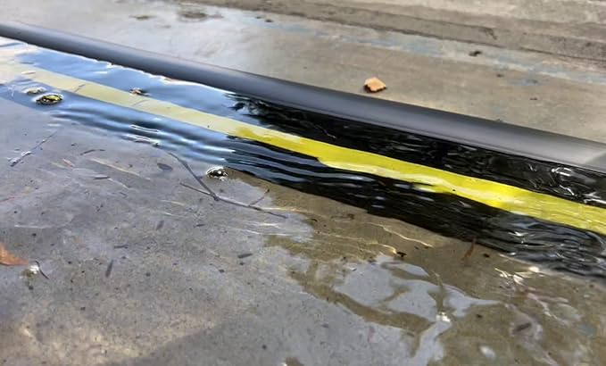 1 ½" High Garage Door Flood Barrier Threshold Kit (10'3") | Flexible PVC | Complete Kit Includes 2 Adhesives | GaraDry