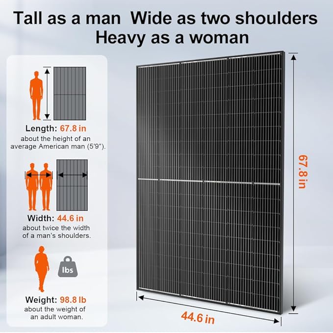 DOKIO 800W (2×400W) Monocrystalline Solar Panels (31V per Panel) for Charging 12/24V Devices, 3 m Cable, Ideal for Yard/Garden, Shed/Patio/Greenhouse Power, Off-Grid Battery Charging