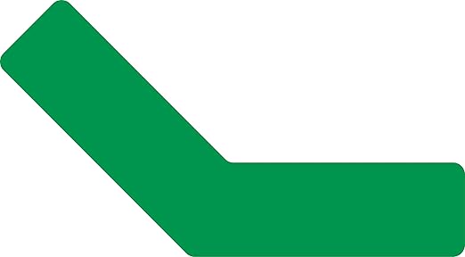 5S Location Marking 135° Angle- 6x6x2" Adhesive Laminated Durable 135 Degree Angle Shaped Floor Marker by Graphical Warehouse- Rounded Corners (25 Pack) (Green)