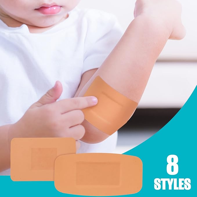 Lounsweer 720 Pcs Assorted Size Bandage Variety Flexible Fabric Adhesive Breathable Round Strip Butterfly Bandage for Waterproof Fingertip Wound Care Face Knee Scrape First Aid Kit Refill(Butterfly)