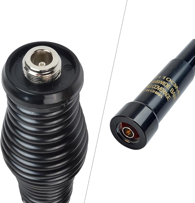 GMRS Outdoor Fiberglass Antenna, 462-467Mhz 43.3In Base Antenna with 5Meter(16.4ft) RG58 Coax Cable and L Shape Bracket Spring for Baofeng Kenwood Midland Yaesu Icom Motorola Mobile Radio