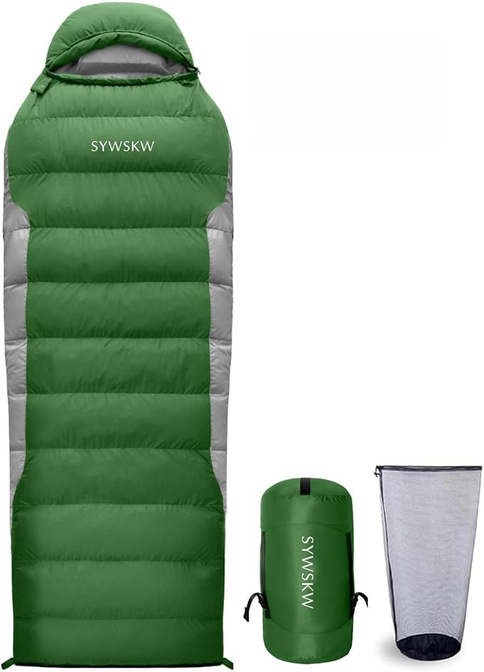 Down Sleeping Bag with Pillow, Ultralight Rectangular Sleeping Bag for Adults, Youth Backpacking,Hiking and Camping Outdoor with YKK Two-Way Zipper 680 FP Down