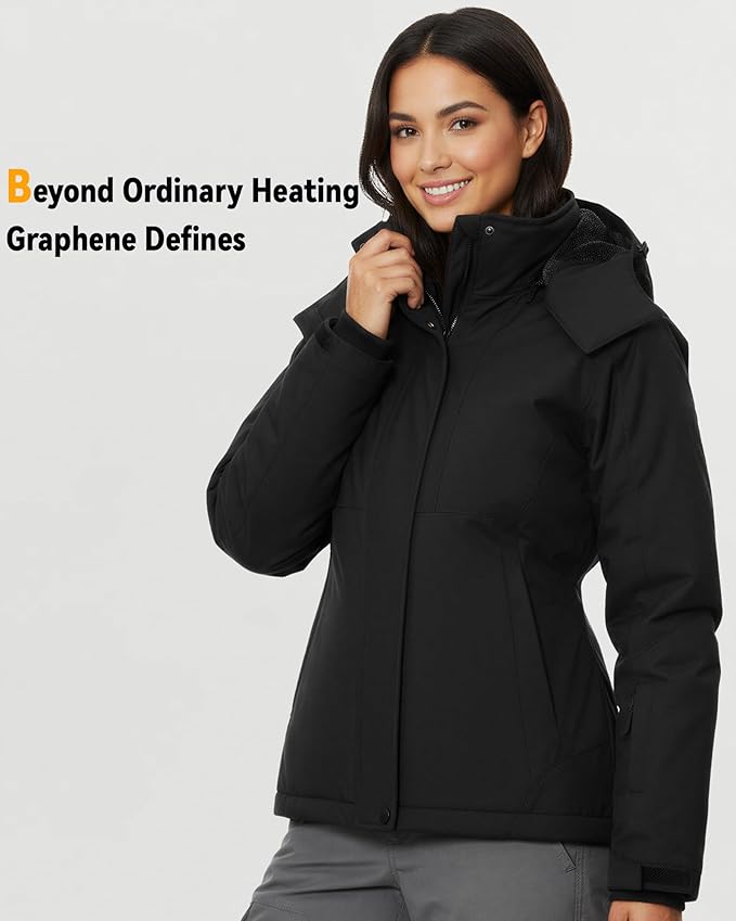 Wulcea Graphene Heated Jacket For Women 12V 18400mAh Fast Charge With Large Capacity
