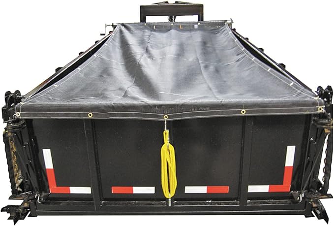 Buyers Products DTR8018 Aluminum Tarp System with Mesh Tarp, 8 x 18 Feet – Dump Body Tarp Kit, Heavy Duty Double-Stitched Hems, Brass Grommets, Telescoping Roller, Complete Hardware Included