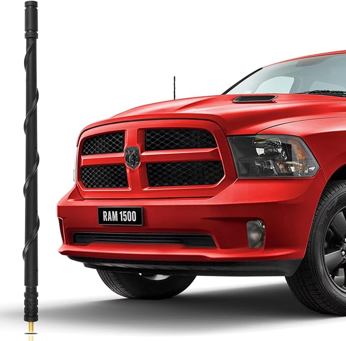 VOFONO 13 Inch Spiral Flex Rubber Truck Antenna Replacement, New Ram 1500 Accessories for Improved Radio Reception
