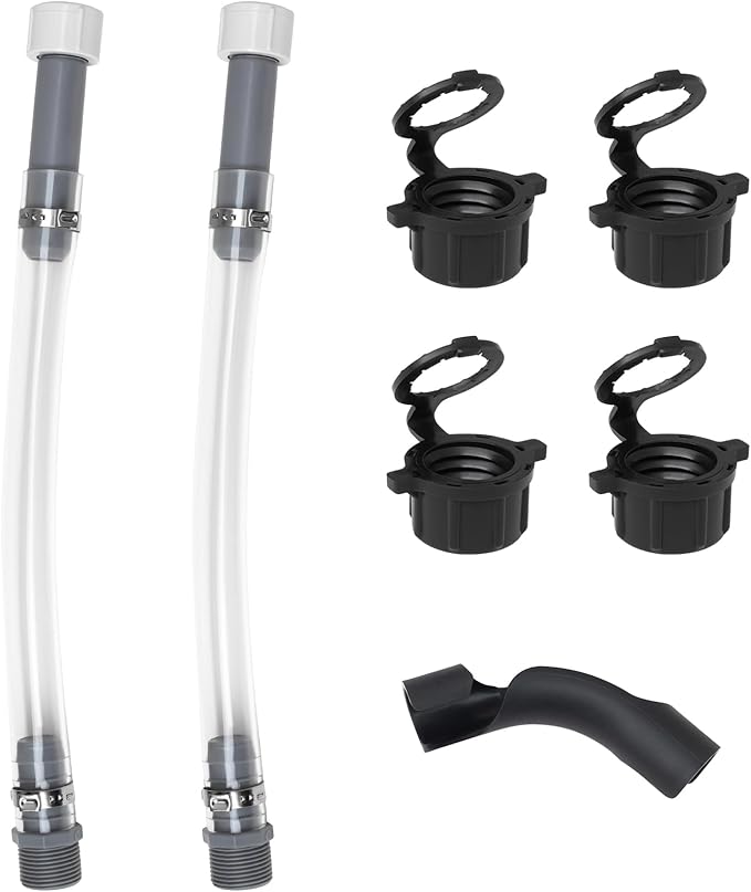 Practical Refueling Set with 2 PCS Gas Can Hoses, 1 PCS Hose Bender, and 4 Vent Caps Compatible with 3/5/5.5 Gallon VP Fuel Jug Suitable for Racing and Home Use