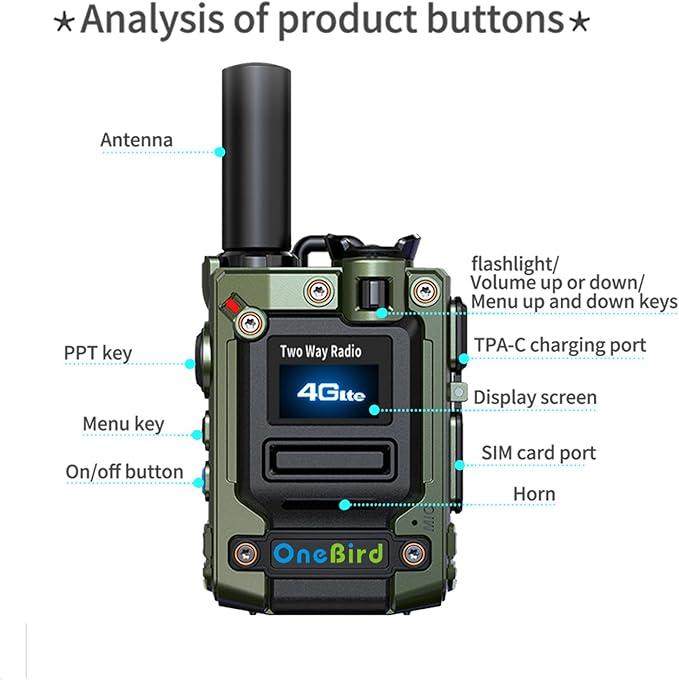 Global-walkie-Talkie-Unlimited-Range-radios-Long Range walkie talkies Communication Cards-radios Unlimited Range with sim Cards-Out of State walkie-Talkie ptt Button-Two Way Talk Talkie-4Pack Green