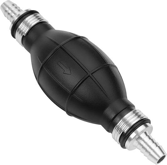3/8" Boat Primer Bulb Marine for Outboard Motor Universal Fuel Line Hand Primer Bulb Manual Black Rubber Fuel Transfer Vacuum Pump for Gas, Gasoline,Diesel, Water