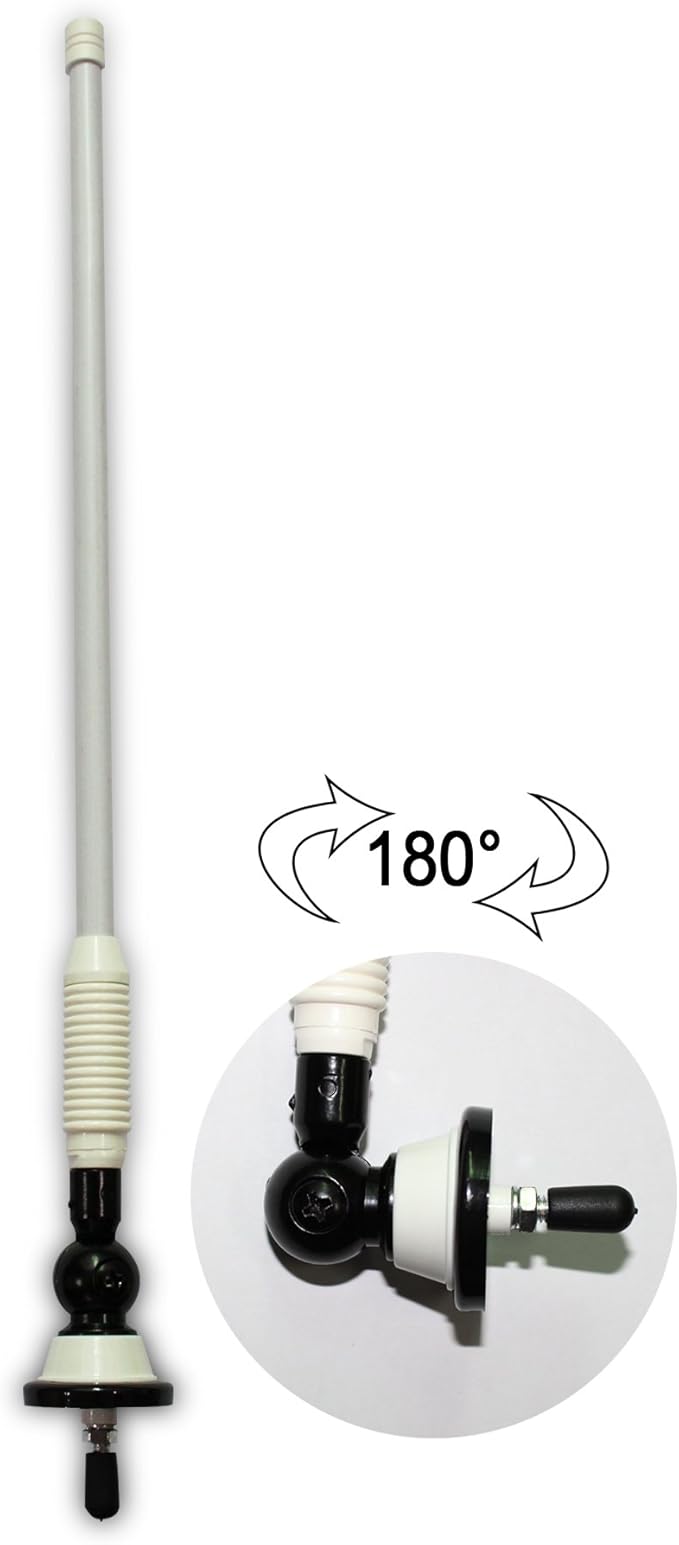 Herdio Waterproof Marine Antenna Rubber Duck Dipole Flexible Mast FM AM Antenna for Boat Radio Car ATV UTV RZR SPA