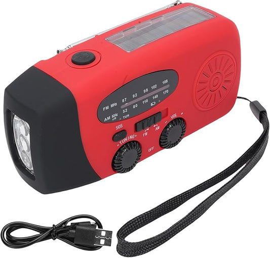 Yunir Emergency Radio, Solar Hand Crank Portable AM FM Radio Phone Charger with 2000mAh Battery, for Camping Hiking Power Outage (European Version)