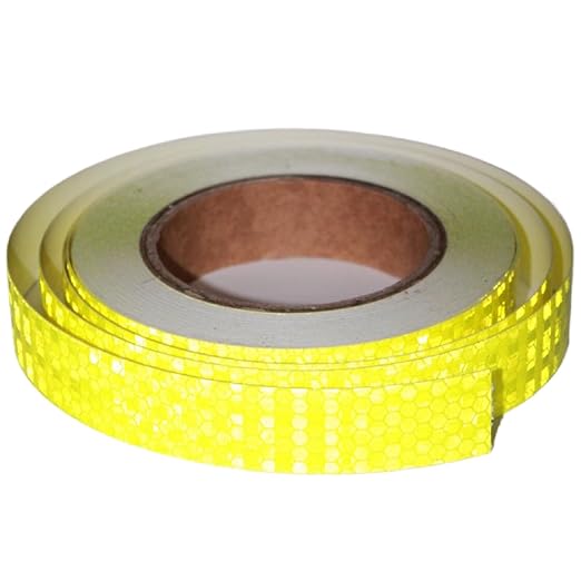 Industrial Reflective Tape Fluorescent Yellow Outdoor Waterproof 1 inch, High Visibility Hazard Conspicuity Safety Marking Tape (66 feet)