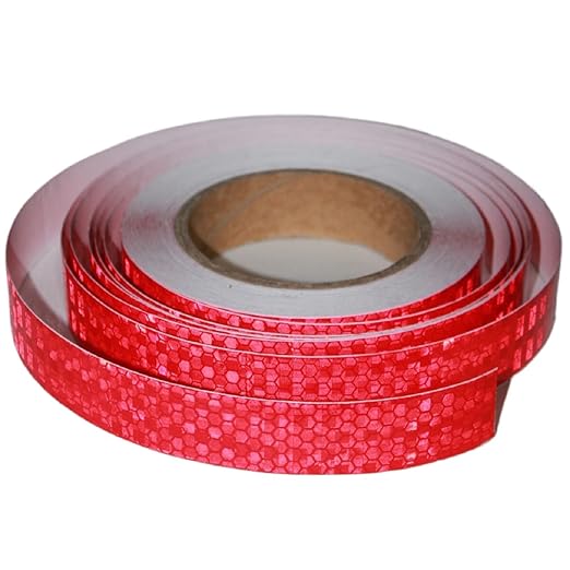 Industrial Reflective Tape Red Outdoor Waterproof 1 inch, High Visibility Hazard Conspicuity Safety Marking Tape (66 feet)