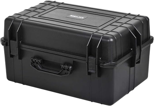 MEIJIA All Weather Waterproof Hard Camera Case,Hard Case with Customizable Fit Foam,Fit Use of Drones,Camera,Equipments,Pistols,Elegant Black (Black, 24.01"x16.92"X12.2")