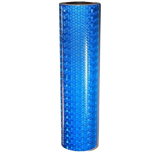 Industrial Reflective Tape Blue 8 inch Wide, Outdoor Waterproof Hazard Conspicuity Safety Warning Marking Tape (10 feet)
