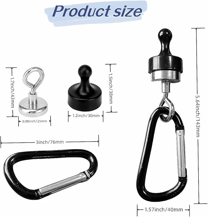 4Pack Camping tent Magnet,Magnetic Hooks for Canopy, Magnet Clip Hanger with Carabiner for Camping, Heavy Duty Earth Magnets, Cruise Hanging, Multifunctional Tent Canopy, Suitable Tents Swivel Snap