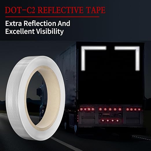 Reflective Tape, 1 Inch x 30 Feet - High Intensity - White Reflective Safety Tape Waterproof Conspicuity for Trailer Reflector Trucks Bikes Baby Strollers Helmets