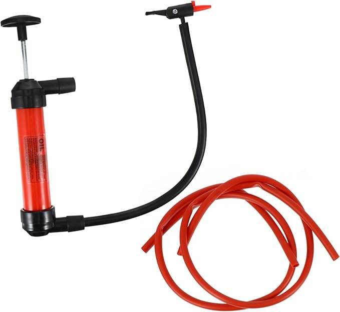 Generic Manual Car Fuel Transfer Pump with Ergonomic Grip Multi-use Oil Siphon for Gasoline Diesel Water and Light Oils Portable Hand Pump for Emergency Liquid Transfer in Vehicles and